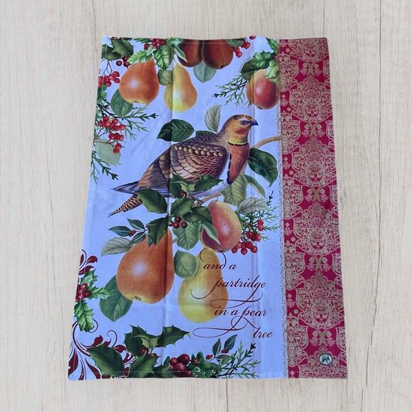 In a Pear Tree Kitchen Tea Towel Set of 2 Michel Designs 12 Days of Christmas - Picture 3 of 13
